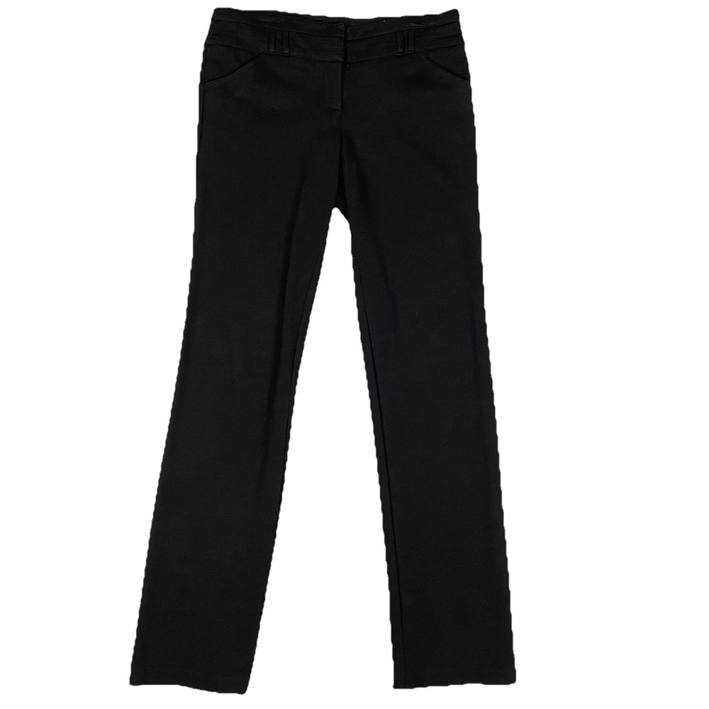 Diane von Furstenberg Black Ponte Knit‎ Straight Leg Dress Pants Womens Size 10